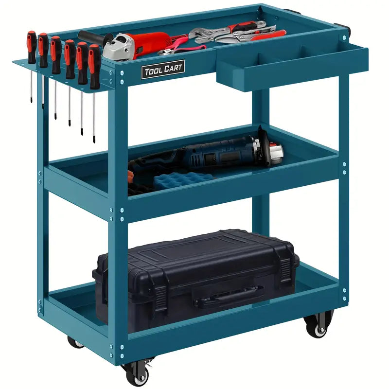 "Mobile Tool Carts: Easy Maneuverability & Ample Storage for Workshop Tasks"
