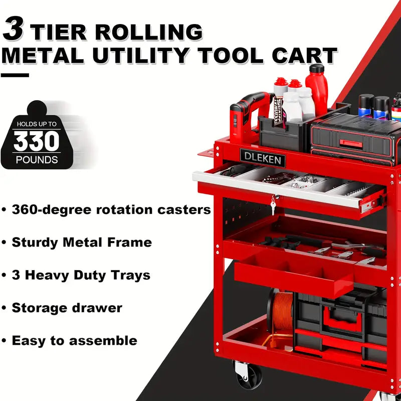 "Mobile Tool Carts: Easy Maneuverability & Ample Storage for Workshop Tasks"