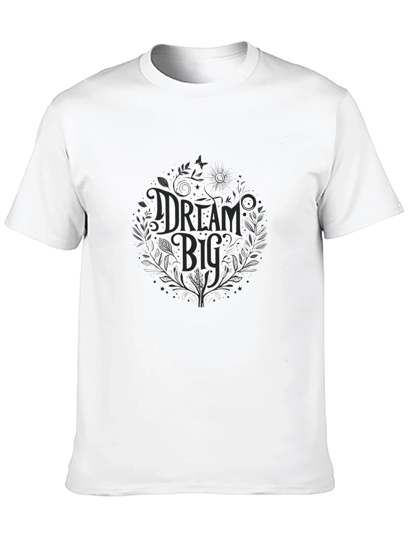 Dream Big Black Graphic Tee - Stylish Mens Cotton T-Shirt