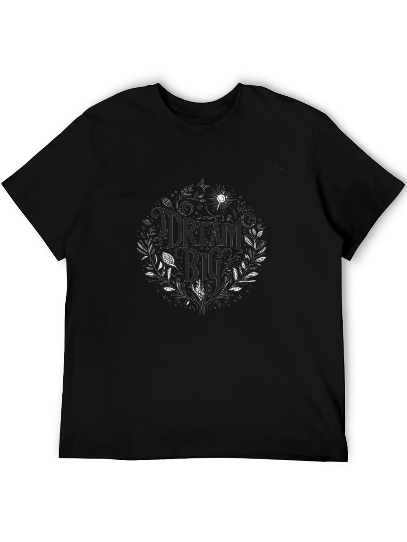Dream Big Black Graphic Tee - Stylish Mens Cotton T-Shirt
