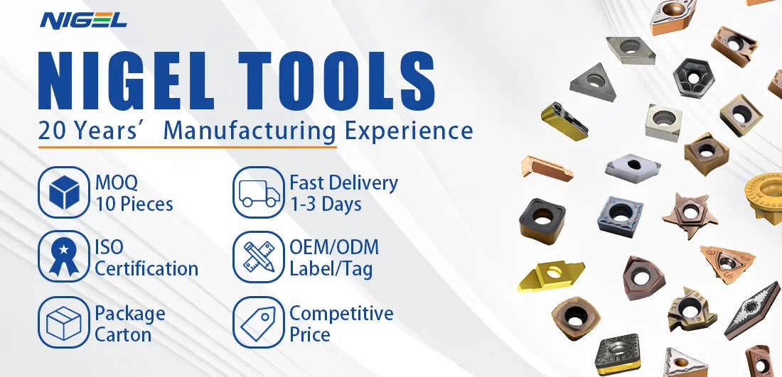 China Distributor NIGEL Hard Alloy Blades Carbide Inserts WNMG080404-MS N820J Turning Tools Replacement Mitsubishi