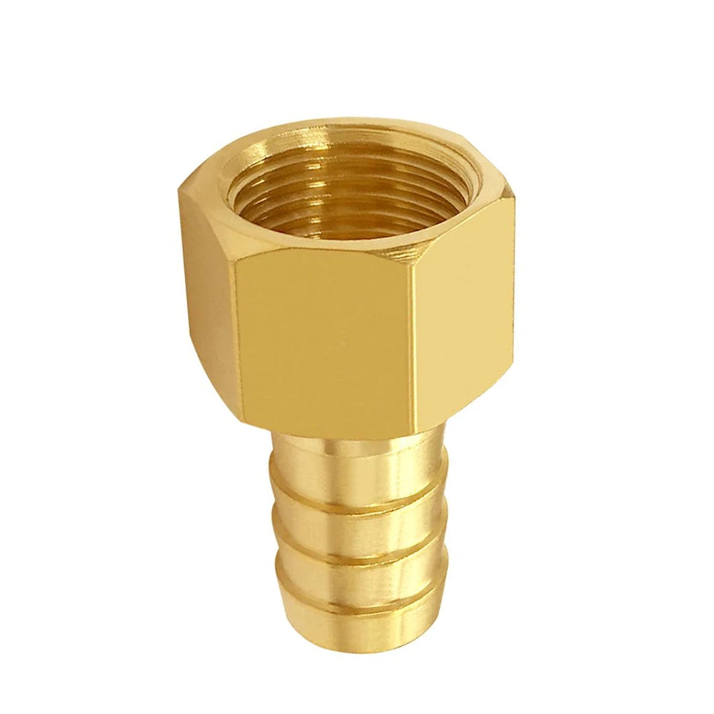 Heavy 2-Way Shaped Brass Barbs and Thickened Wall Brass Hose Barb Fittings 1/2 NPT Female to 5/8 Barb Adapter Connector Include