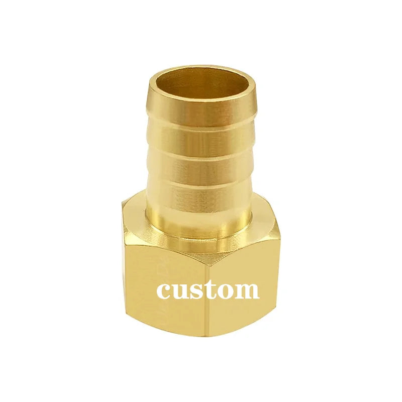 Heavy 2-Way Shaped Brass Barbs and Thickened Wall Brass Hose Barb Fittings 1/2 NPT Female to 5/8 Barb Adapter Connector Include
