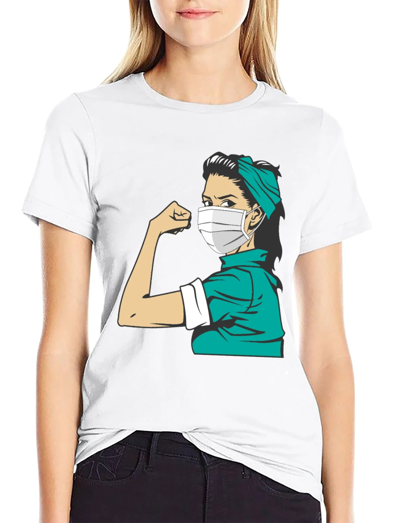 Empowered Nurse T-Shirt - Rosie Riveter Style
