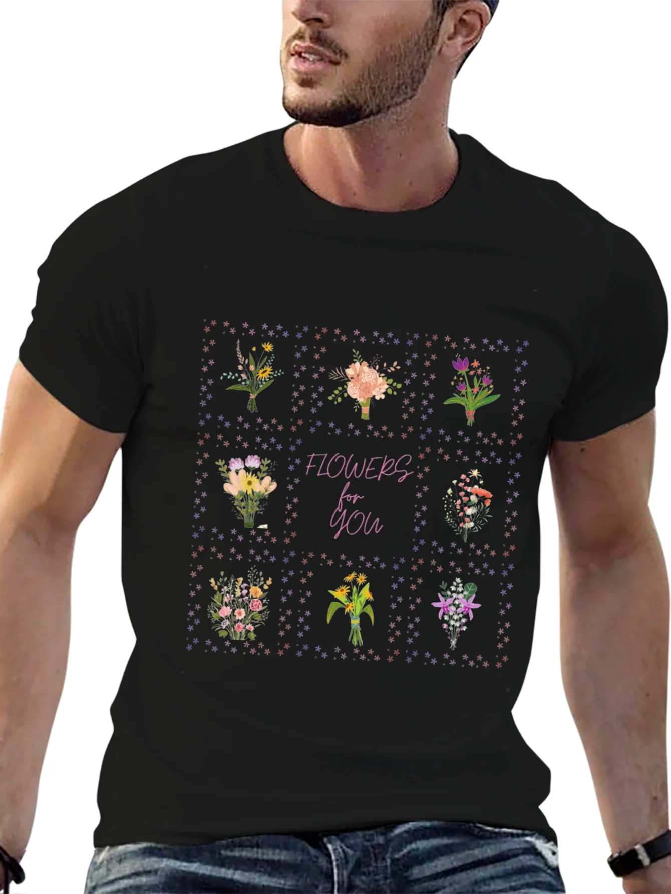 Floral Bouquet T-Shirt - Flowers for You Graphic Tee