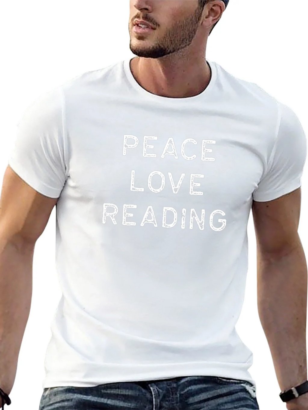 Peace Love Reading T-Shirt - Black