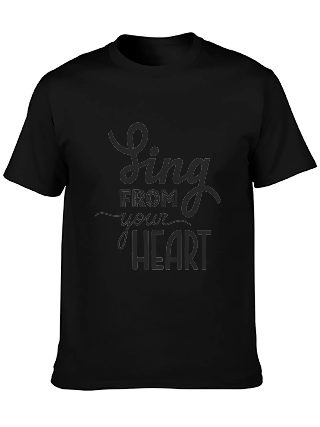 Sing From Your Heart Graphic Tee - Black Casual T-Shirt