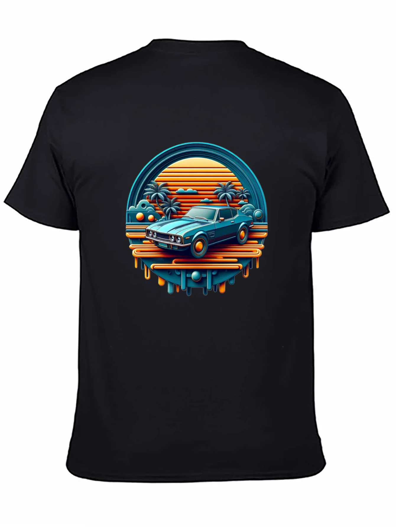 Retro Car T-Shirt - Vintage Sunset Graphic Tee