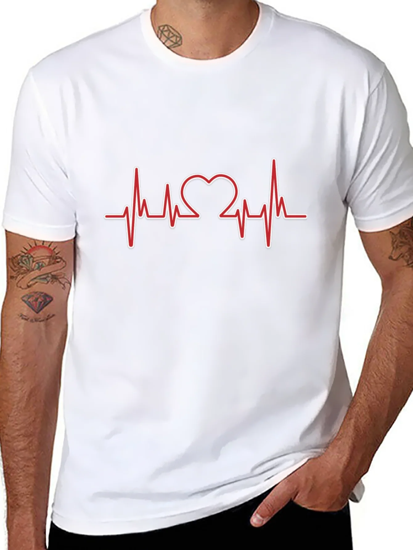 Heartbeat Heart Love Design T-Shirt